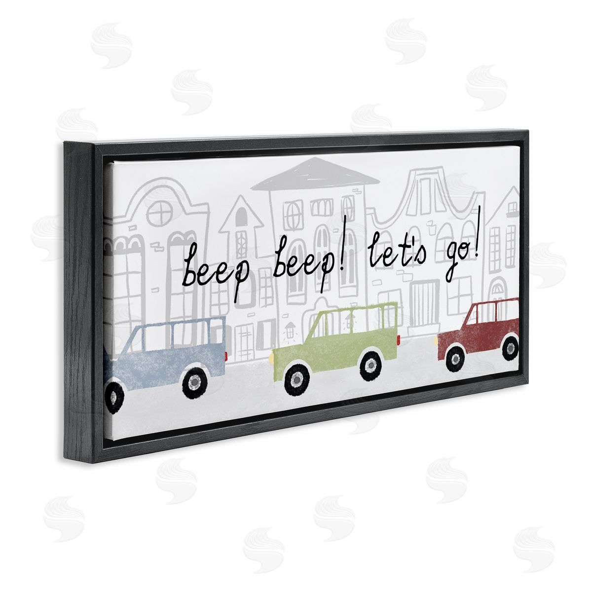 Stupell Studio Beep Let's Go Traffic Town Cityscape Cartoon Cars