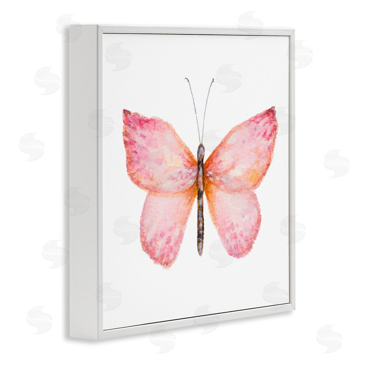 Janice Gaynor Vivid Red Butterly Watercolor Detail Insect Painting White Framed Glicee Wall Art Print