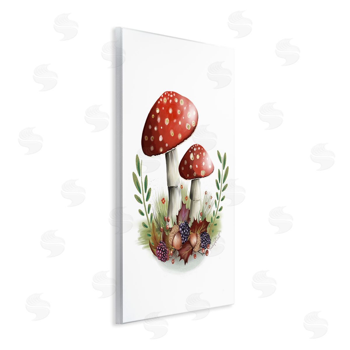 Studio Q Spotted Mushrooms Forest Floor Floral Botanicals Plants Wall Plaque Art Print