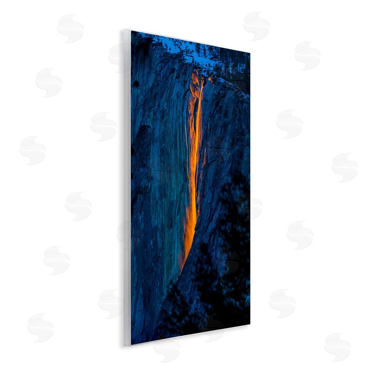 Steve Smith Lava Flowing Snowy Mountain Side Rock Cliffs Wall Plaque Art Print