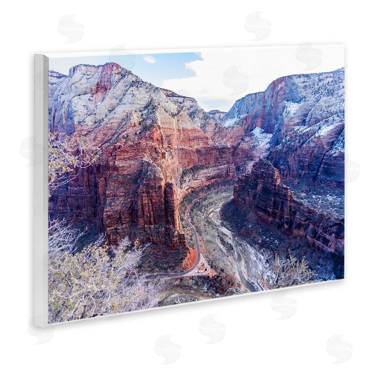 Steve Smith Desert Canyon Road Arid Vegetation Cliffs Landscape Wall Plaque Art Print