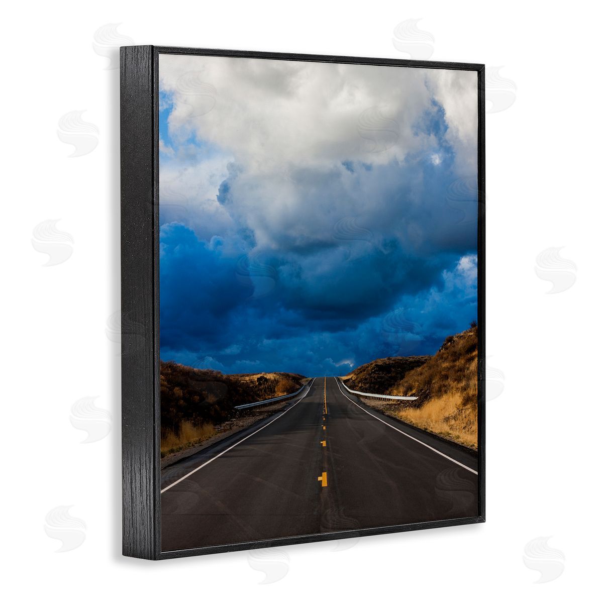 Steve Smith Highway Road Low Hanging Clouds Rural Countryside  Black Framed Giclee Wall Art Print