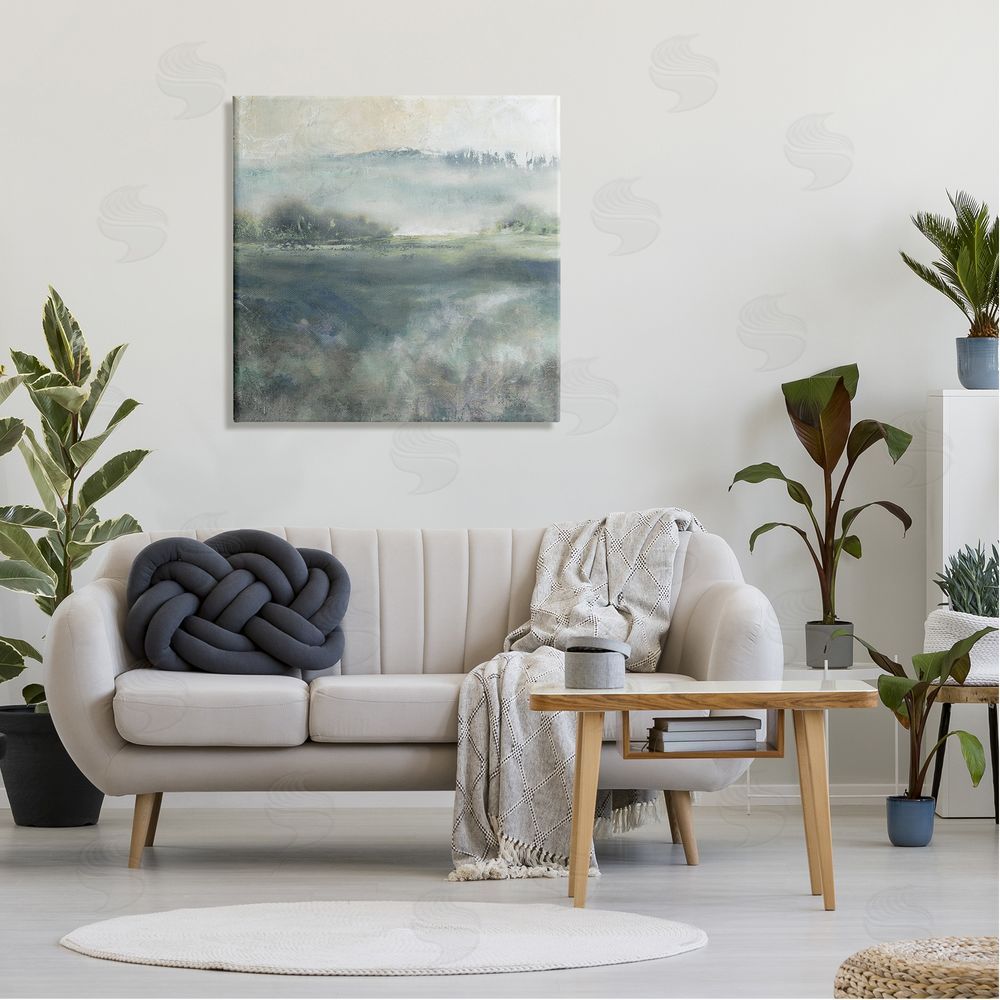 Carol Robinson Misty Landscape Painting Abstract Weather Vegetation Canvas Wall Art in Room