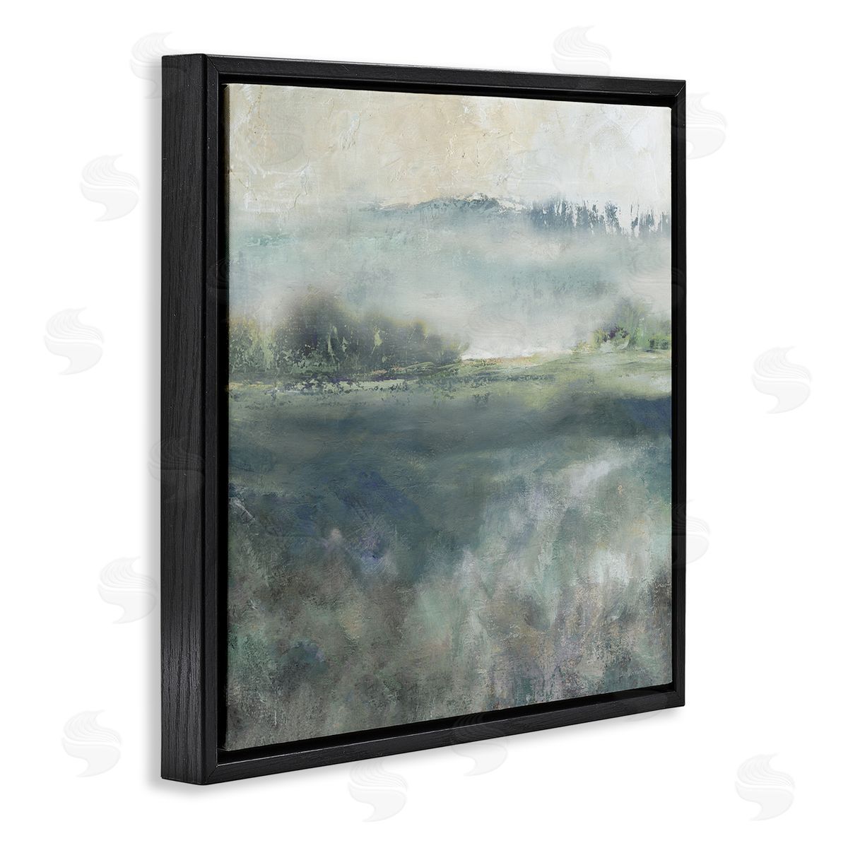 Carol Robinson Misty Landscape Painting Abstract Weather Vegetation Black Floating Frame Canvas Wall Art Print
