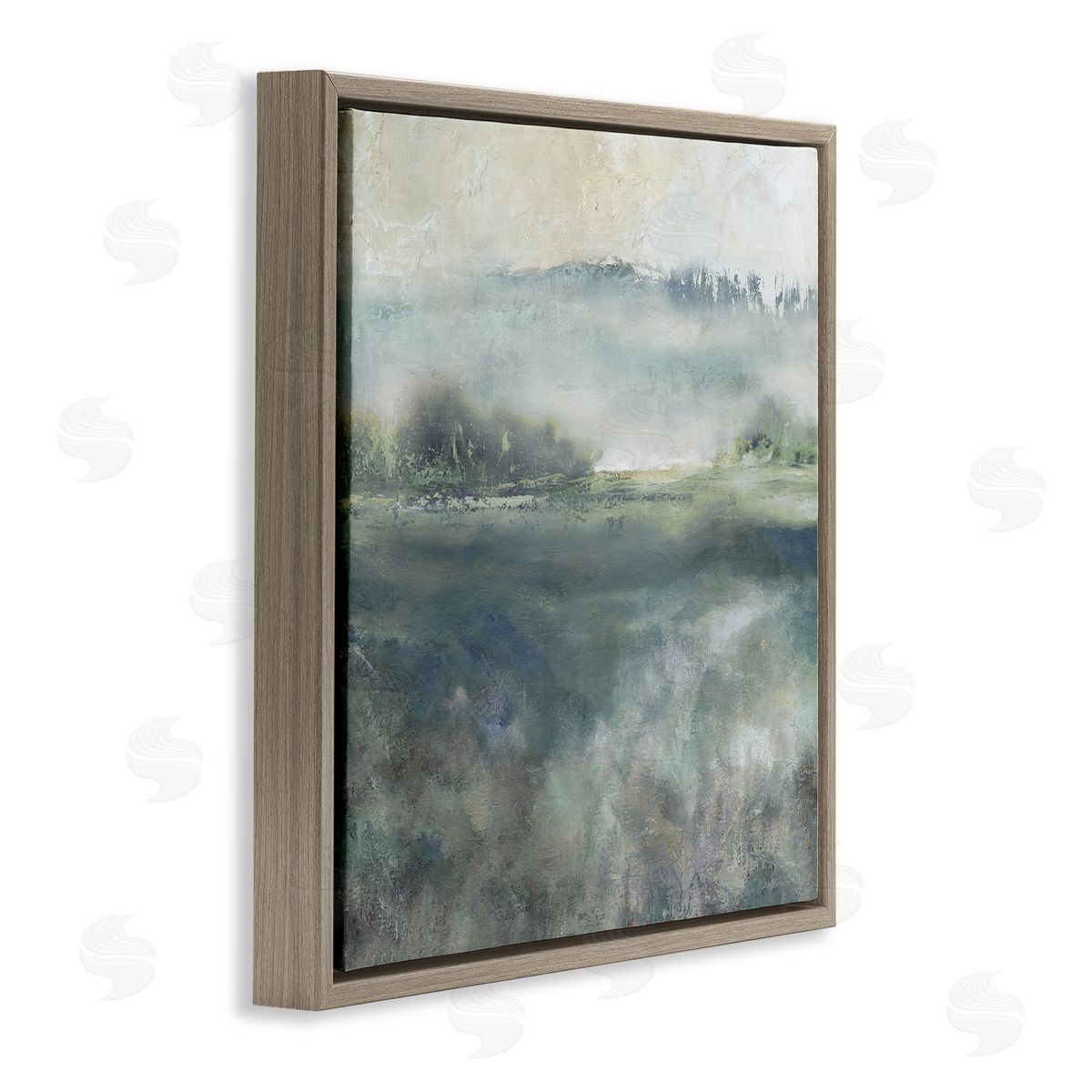 Carol Robinson Misty Landscape Painting Abstract Weather Vegetation Brown Floating Frame Canvas Wall Art Print
