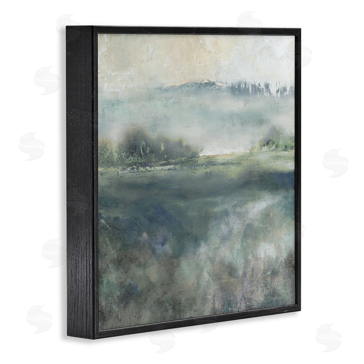 Carol Robinson Misty Landscape Painting Abstract Weather Vegetation Black Framed Glicee Wall Art Print