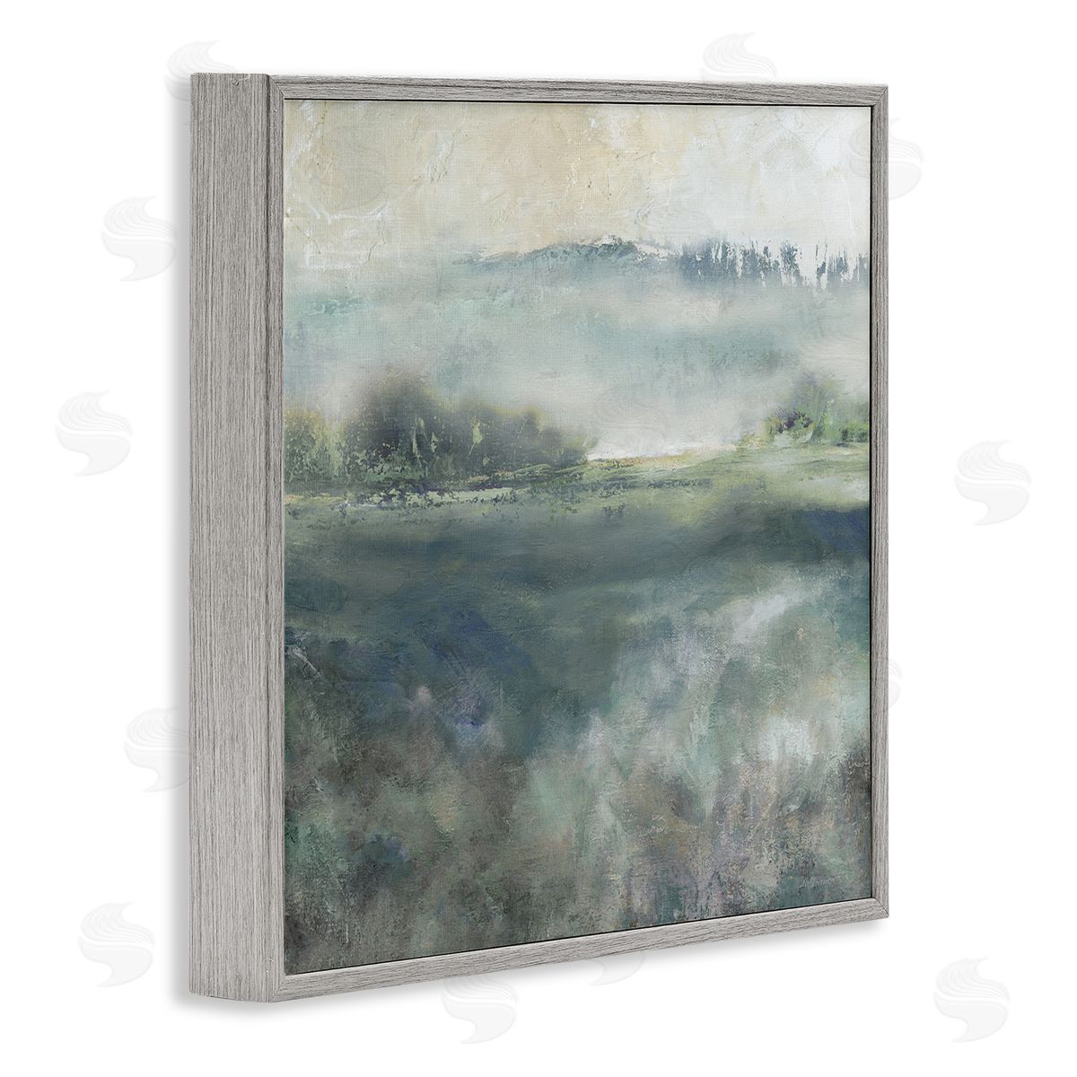 Carol Robinson Misty Landscape Painting Abstract Weather Vegetation Gray Framed Glicee Wall Art Print