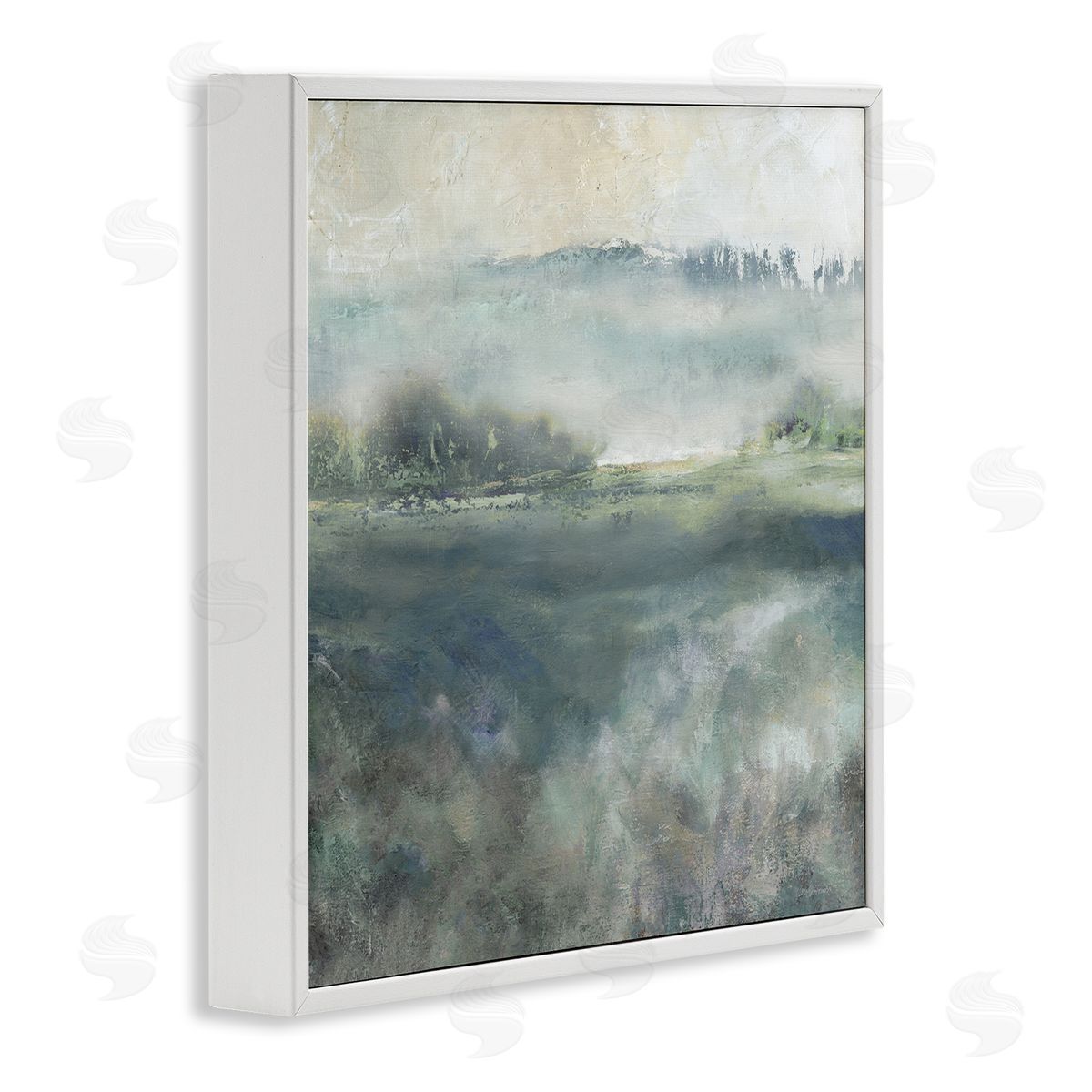Carol Robinson Misty Landscape Painting Abstract Weather Vegetation White Framed Glicee Wall Art Print