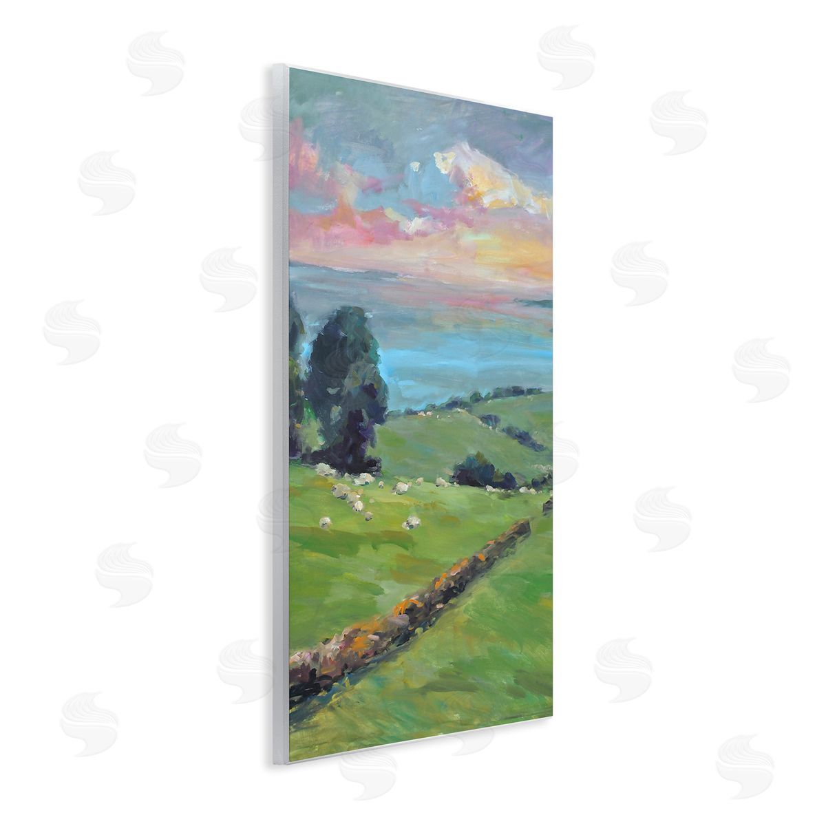 Allayn Stevens Country Rural Grasslands Striking Pink Sunset Sky Wall Plaque Art Print