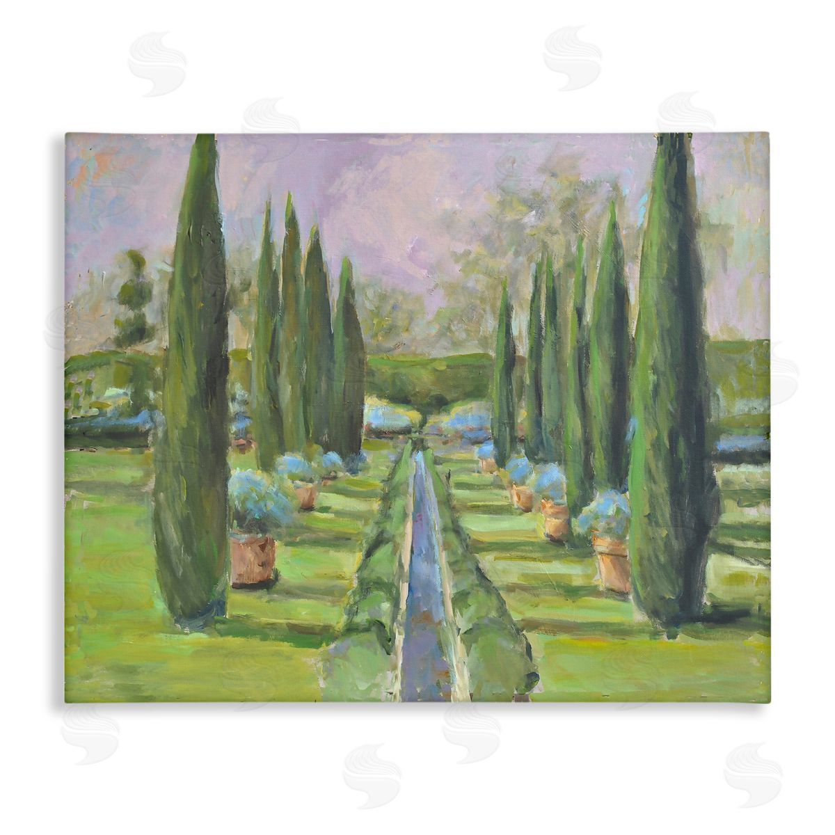 Allayn Stevens Elegant Manicured Gardens Landscaped Topiary Greenery Stretched Canvas Wall Art Print