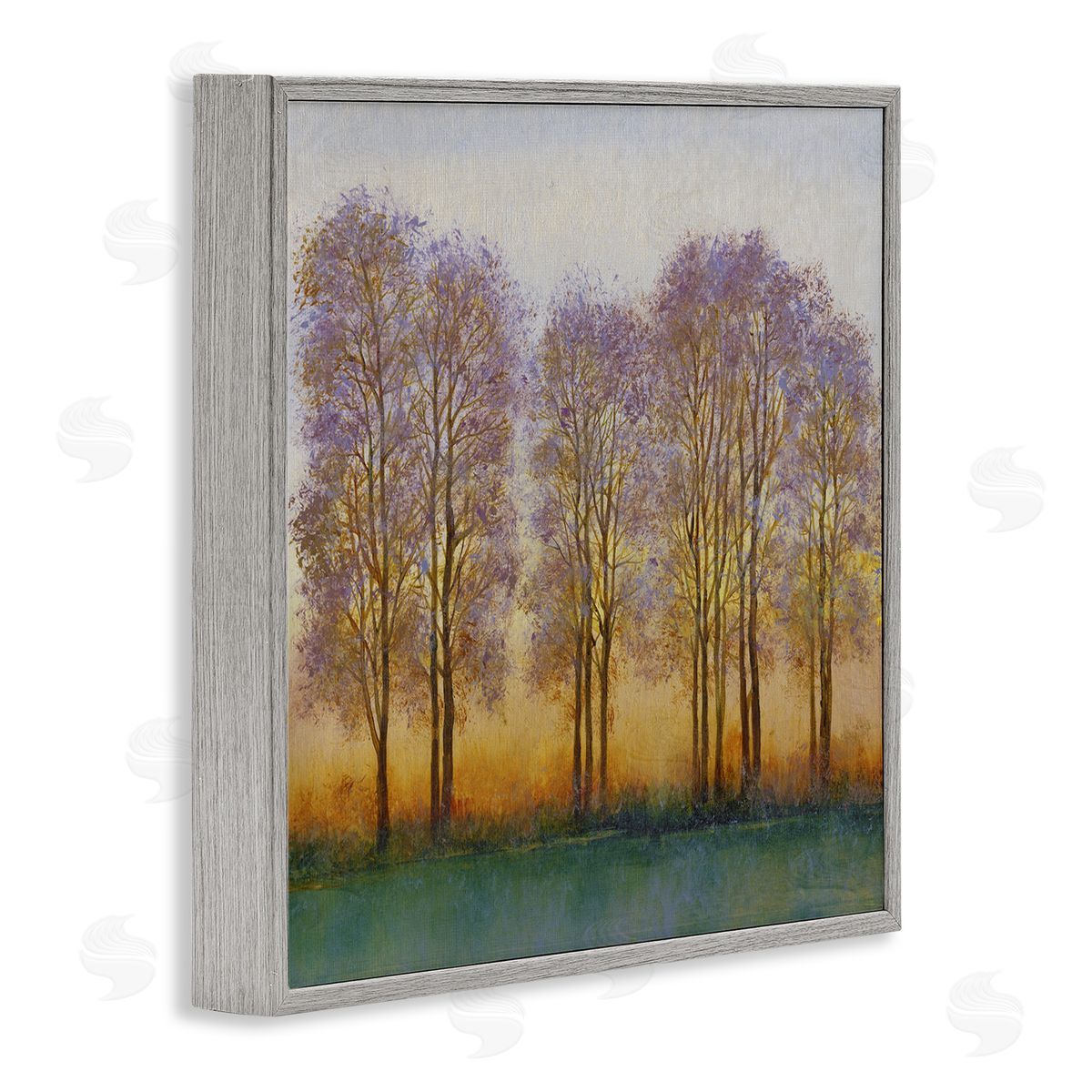 Tim O'Toole Warm Sunset Sky Trees Silhouettes Nature Scene Gray Framed Glicee Wall Art Print