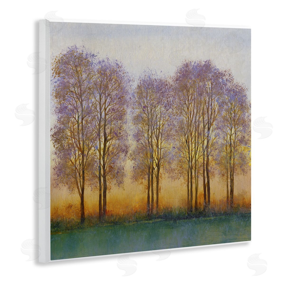 Tim O'Toole Warm Sunset Sky Trees Silhouettes Nature Scene Wooden Wall Plaque Art Print