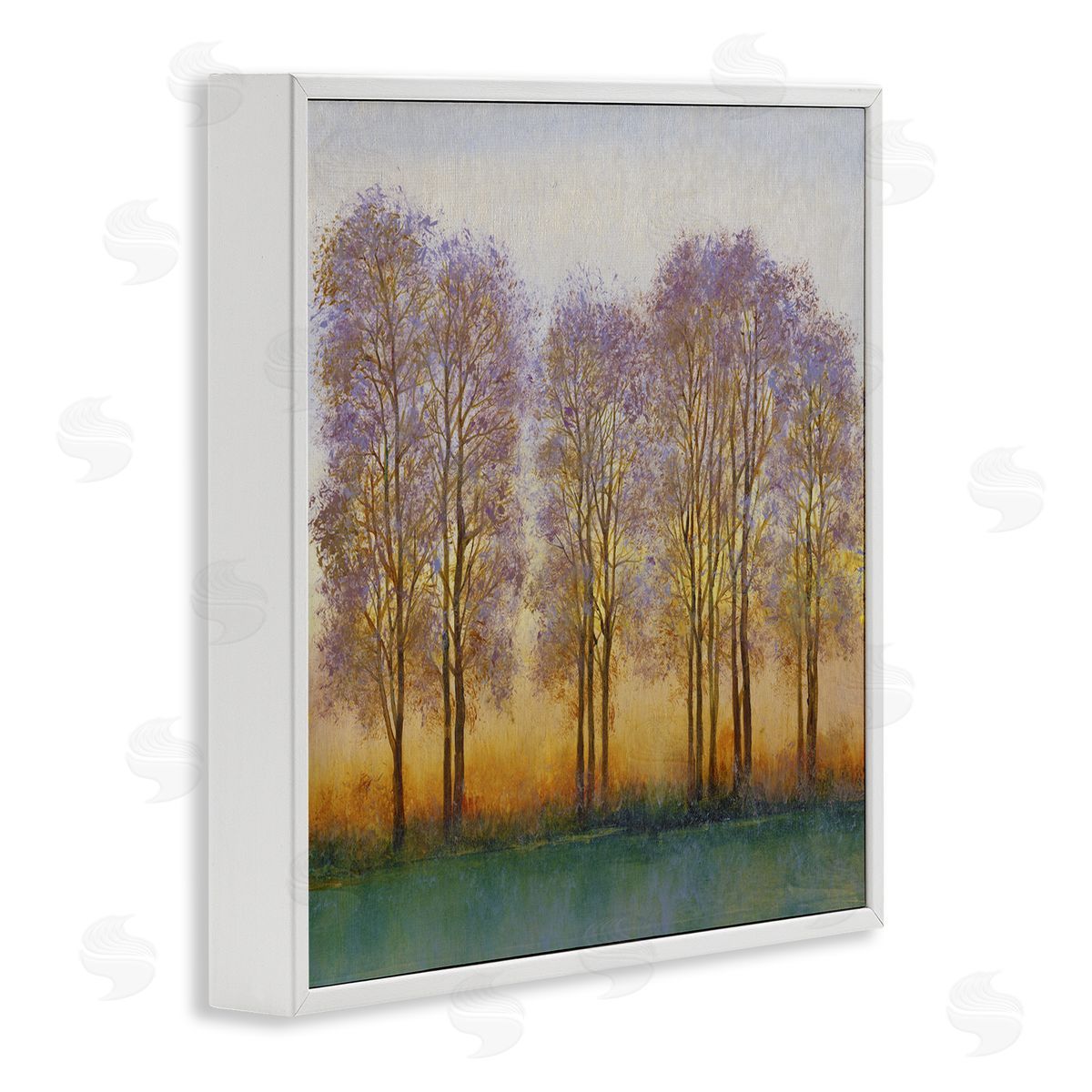 Tim O'Toole Warm Sunset Sky Trees Silhouettes Nature Scene White Framed Glicee Wall Art Print