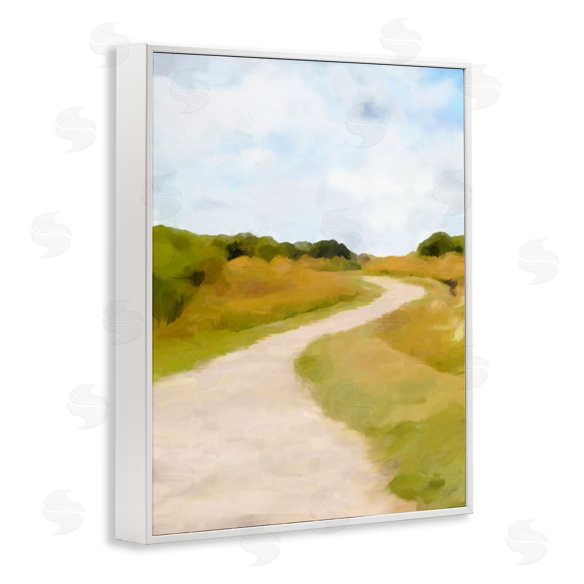 Amy Hall Countryside Landscape Grassland Path Nature Vegetation White Framed Giclee Wall Art Print