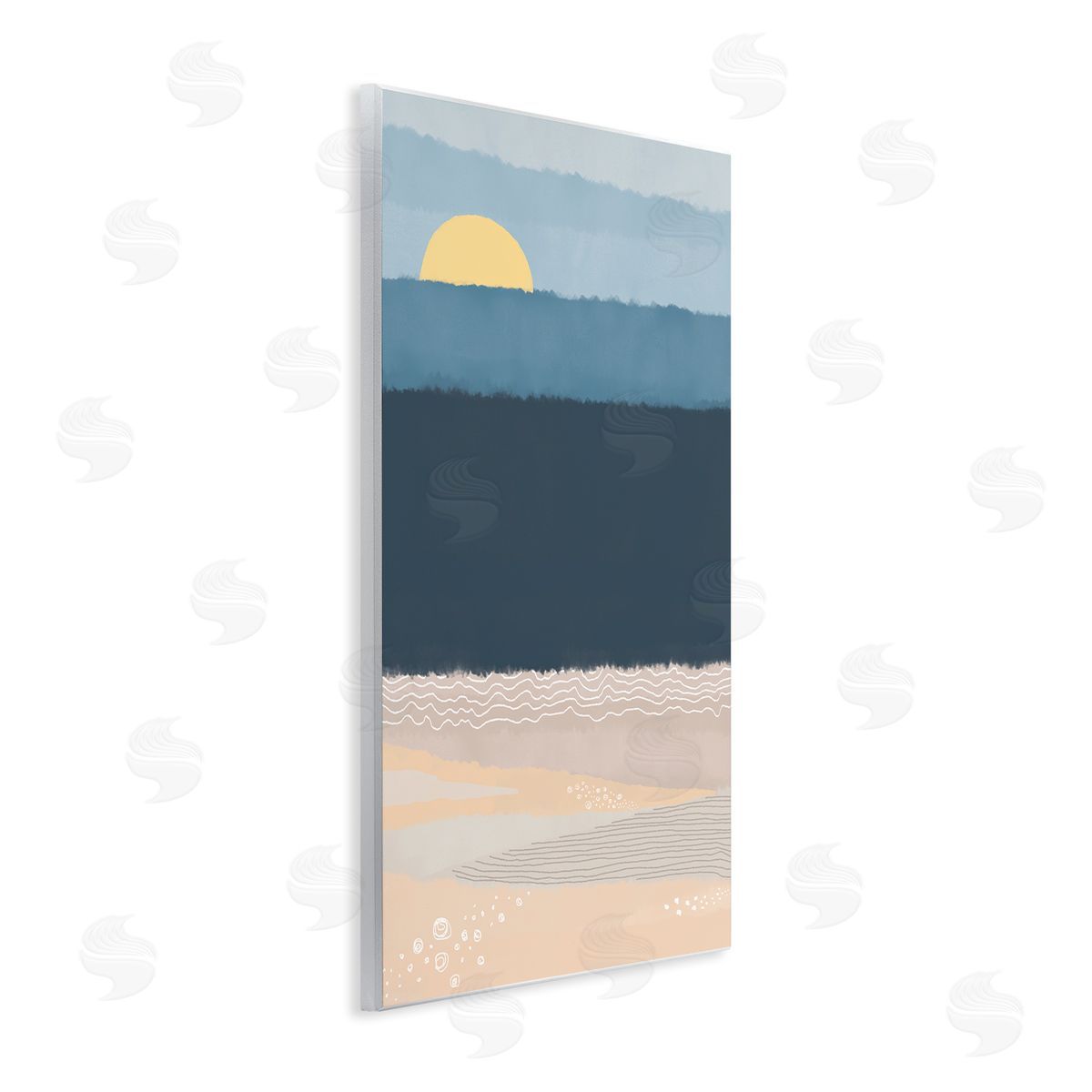 Darlene Seale Abstract Ocean Shore Shining Sun Over Coast Wall Plaque Art Print