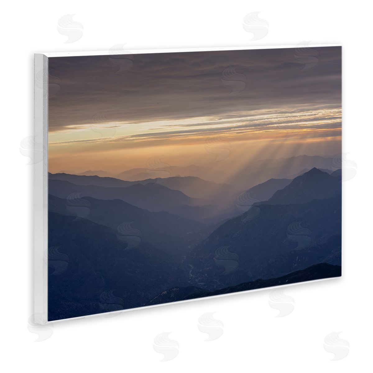 Jeff Poe Photography Sun Rays Peeking Through Clouds Mountain Peaks Wall Plaque Art Print