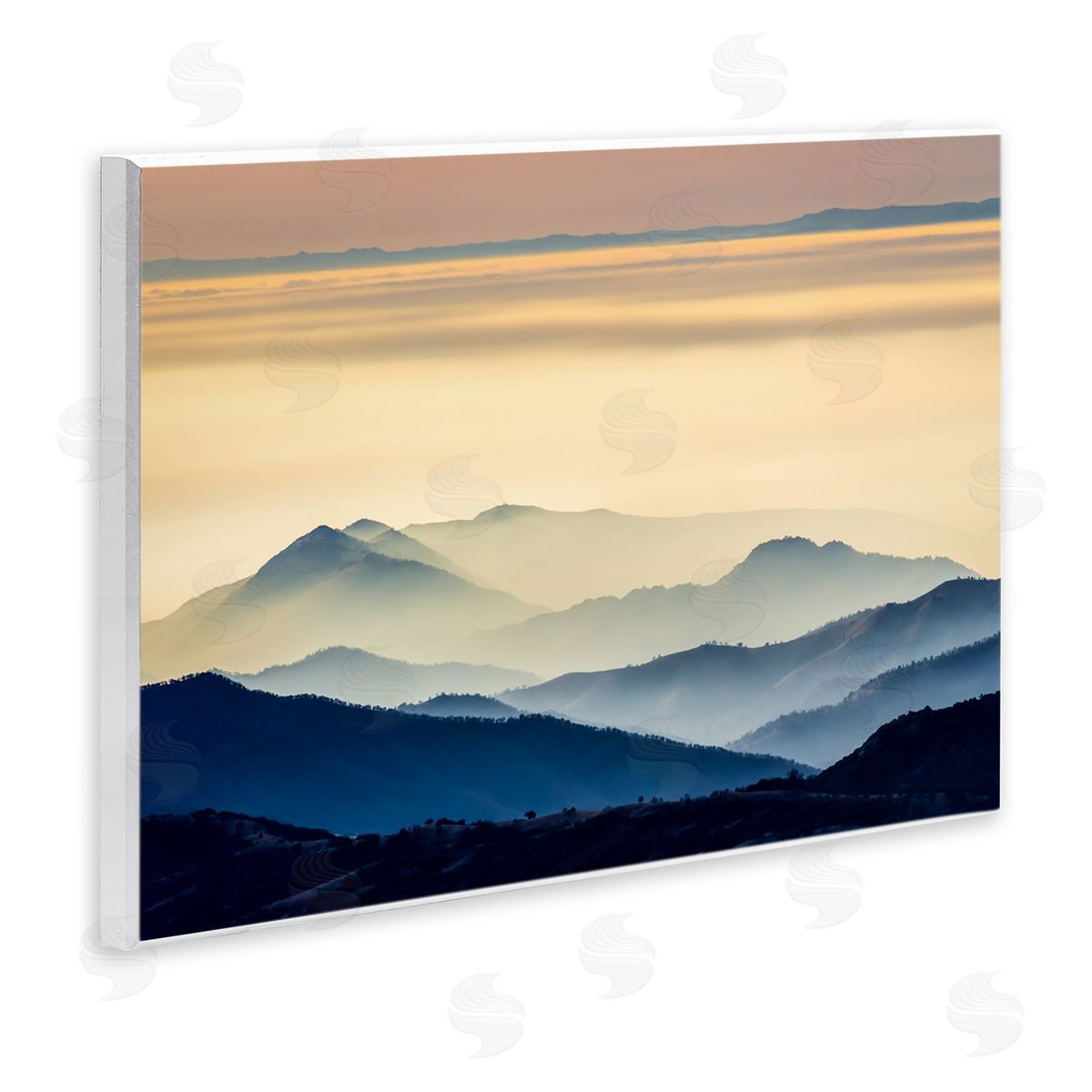 Jeff Poe Photography Layered Foggy Sunrise Mountain Peaks Radiant Glow Wall Plaque Art Print