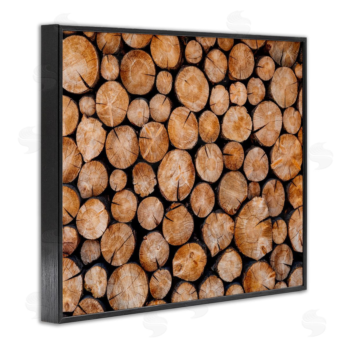 Jeff Poe Photography Tree Logs Lumber Aerial View Modern Photography Black Framed Giclee Wall Art Print