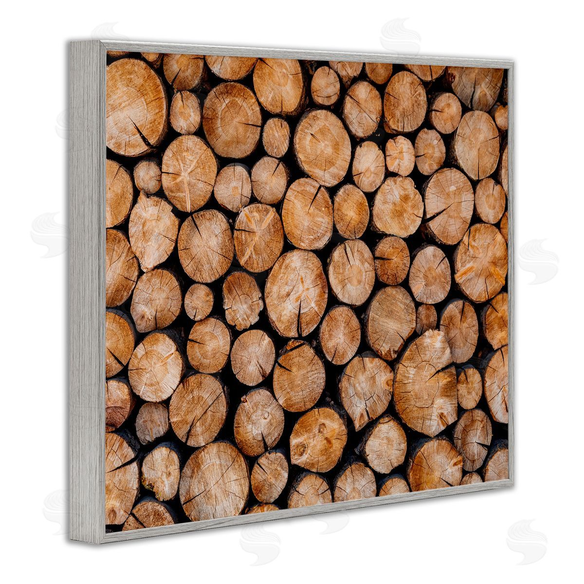 Jeff Poe Photography Tree Logs Lumber Aerial View Modern Photography Gray Framed Giclee Wall Art Print