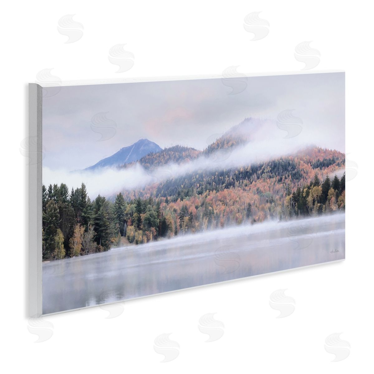 Lori Deiter Looming Fog Mountain Peak Reflective Lake Photography