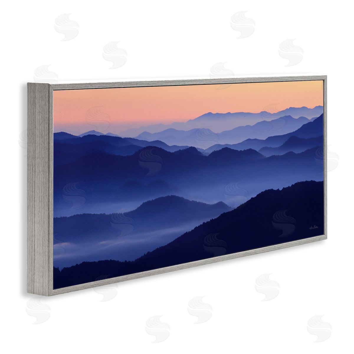 Lori Deiter Layered Blue Mountain Peaks Modern Nature Scenery