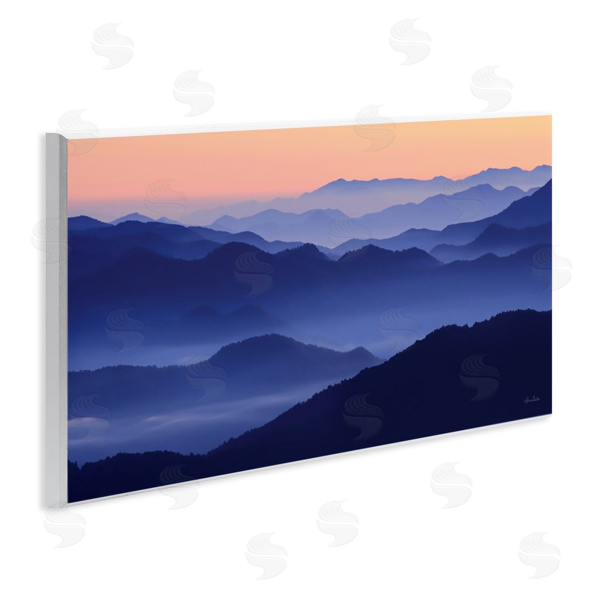 Lori Deiter Layered Blue Mountain Peaks Modern Nature Scenery