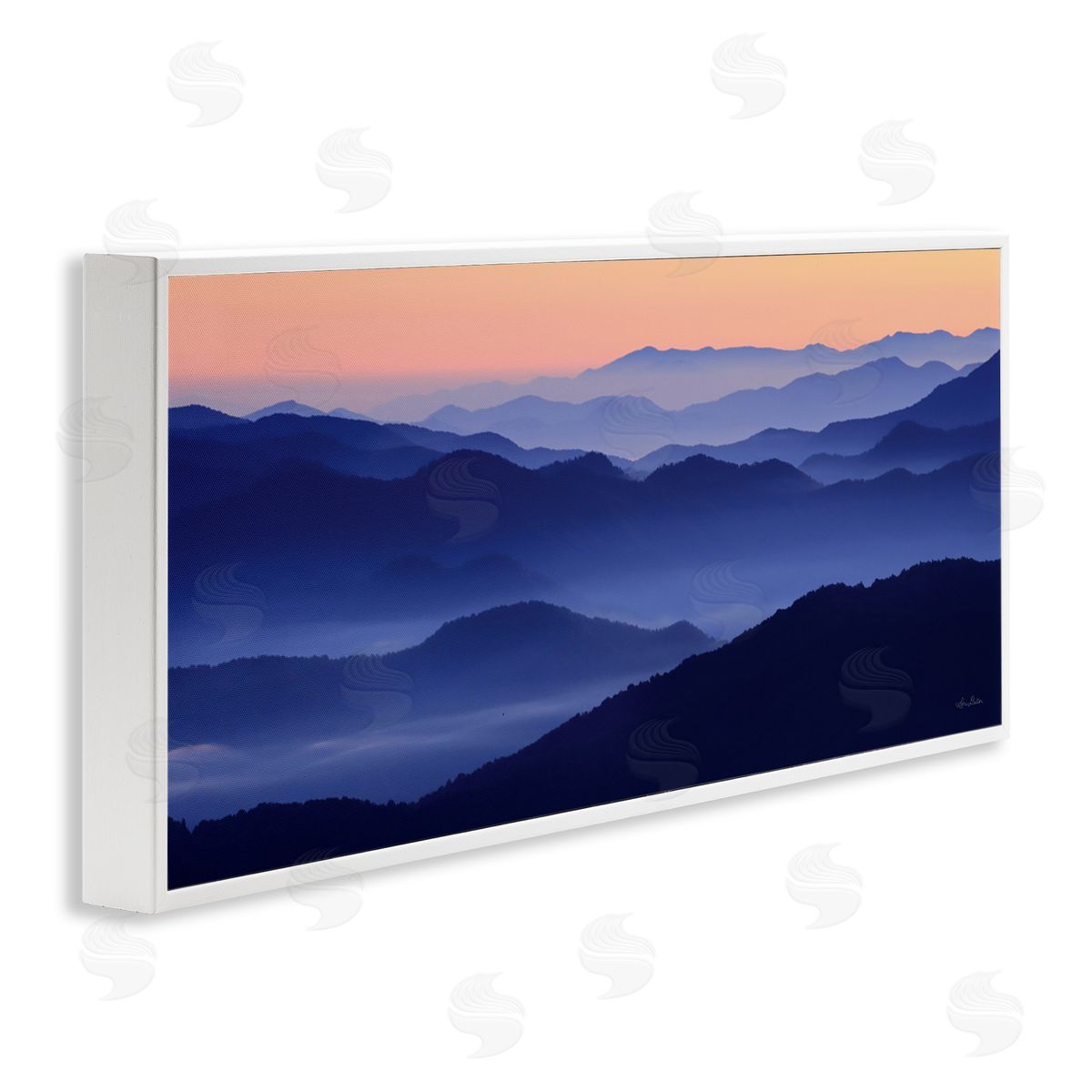 Lori Deiter Layered Blue Mountain Peaks Modern Nature Scenery