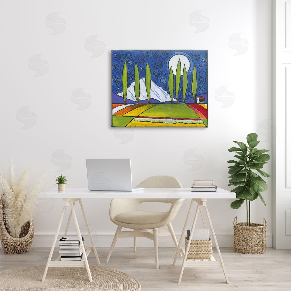 Ben Mann Modern Farmland Crops Abstract Sky Swirls Pattern Canvas Wall Art Print in Room