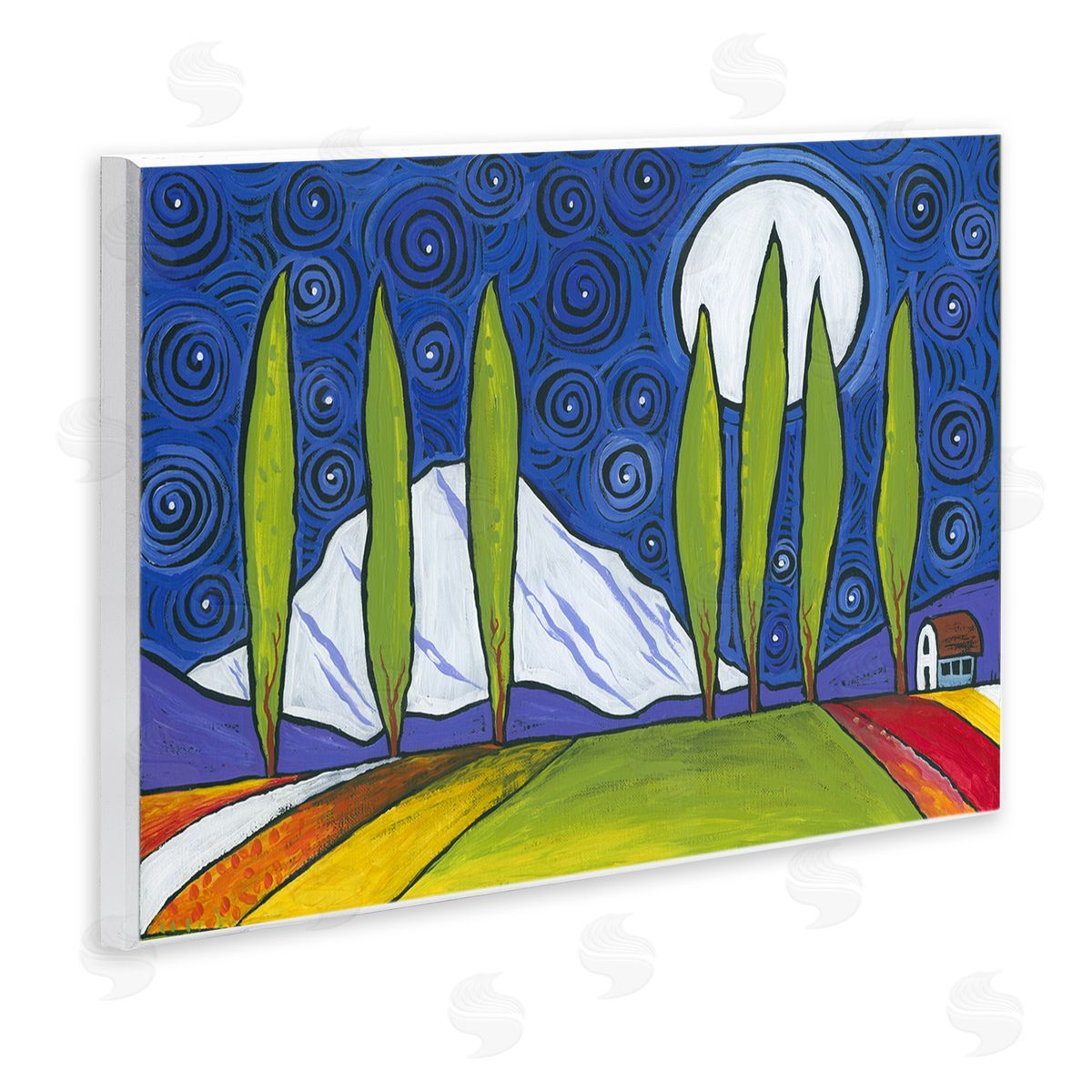 Ben Mann Modern Farmland Crops Abstract Sky Swirls Pattern Wall Plaque Art Print