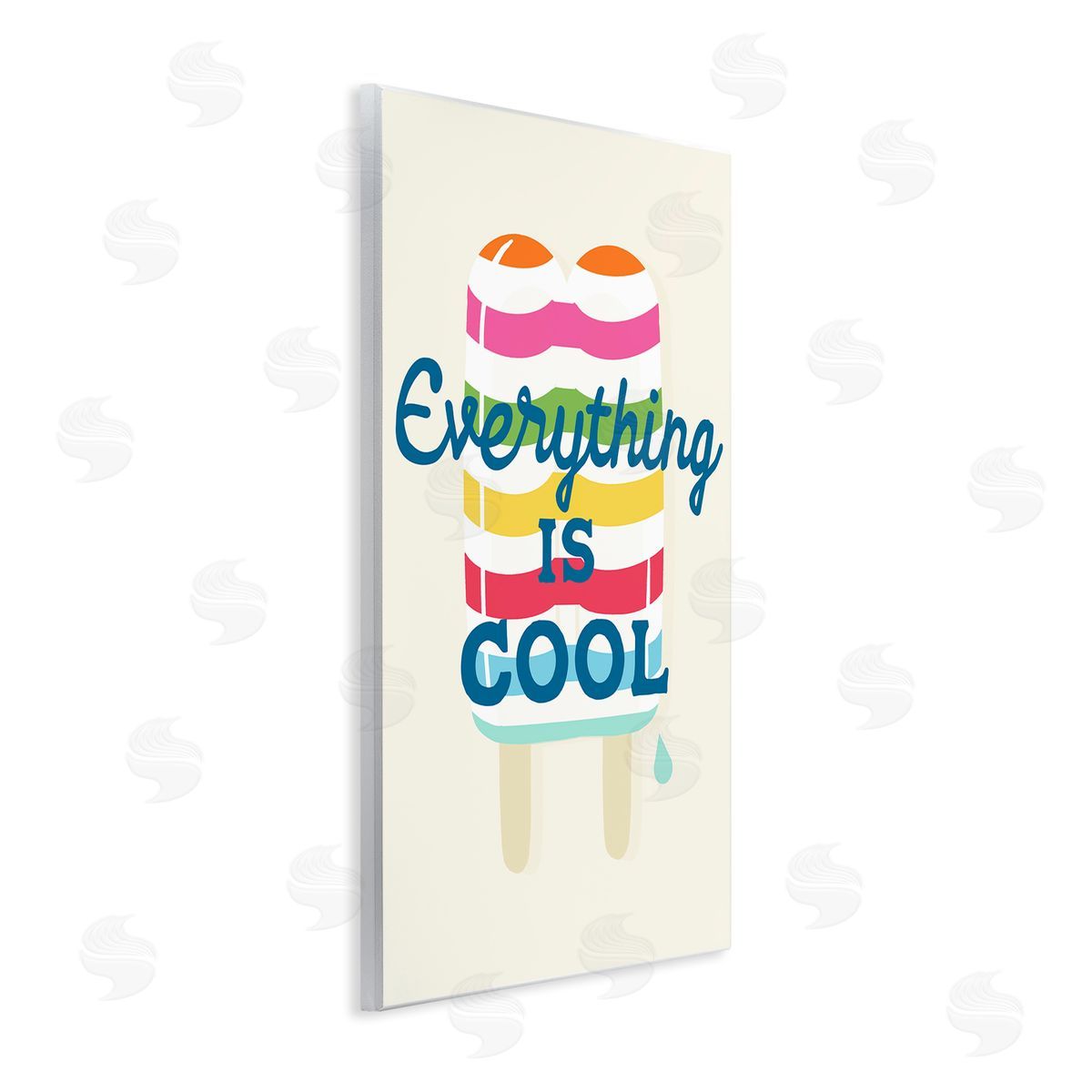 Stupell Studio Everything Is Cool Summer Striped Ice Pop Snack Wall Plaque Art Print