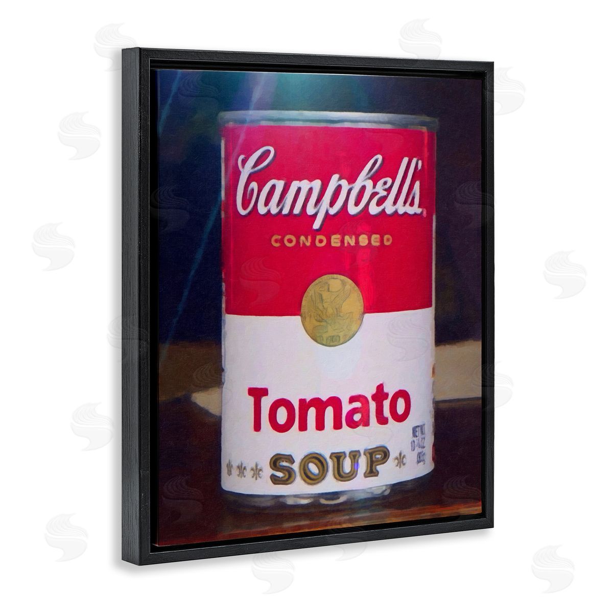 Graffitee Studios Tomato Soup Can Still Life Modern Painting Black Floating Frame Canvas Wall Art Print