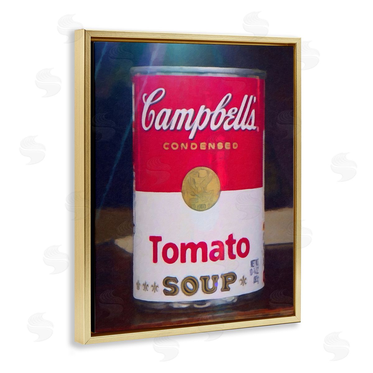 Graffitee Studios Tomato Soup Can Still Life Modern Painting Gold Floating Frame Canvas Wall Art Print