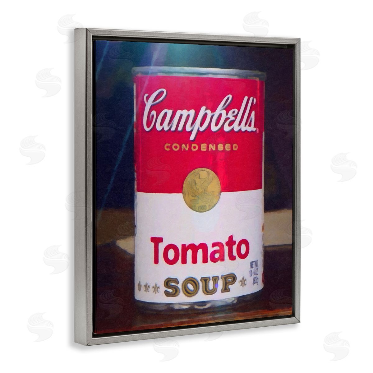 Graffitee Studios Tomato Soup Can Still Life Modern Painting Gray Floating Frame Canvas Wall Art Print