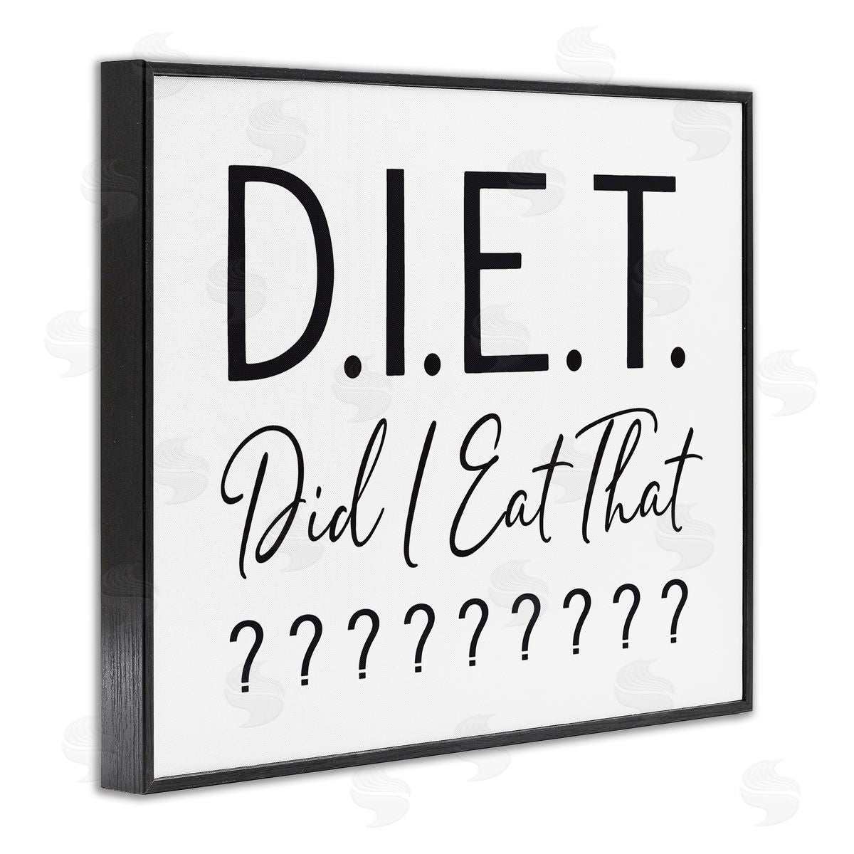 Lettered and Lined Witty Diet Food Phrase Casual Typography Sign Black Framed Giclee Wall Art Print