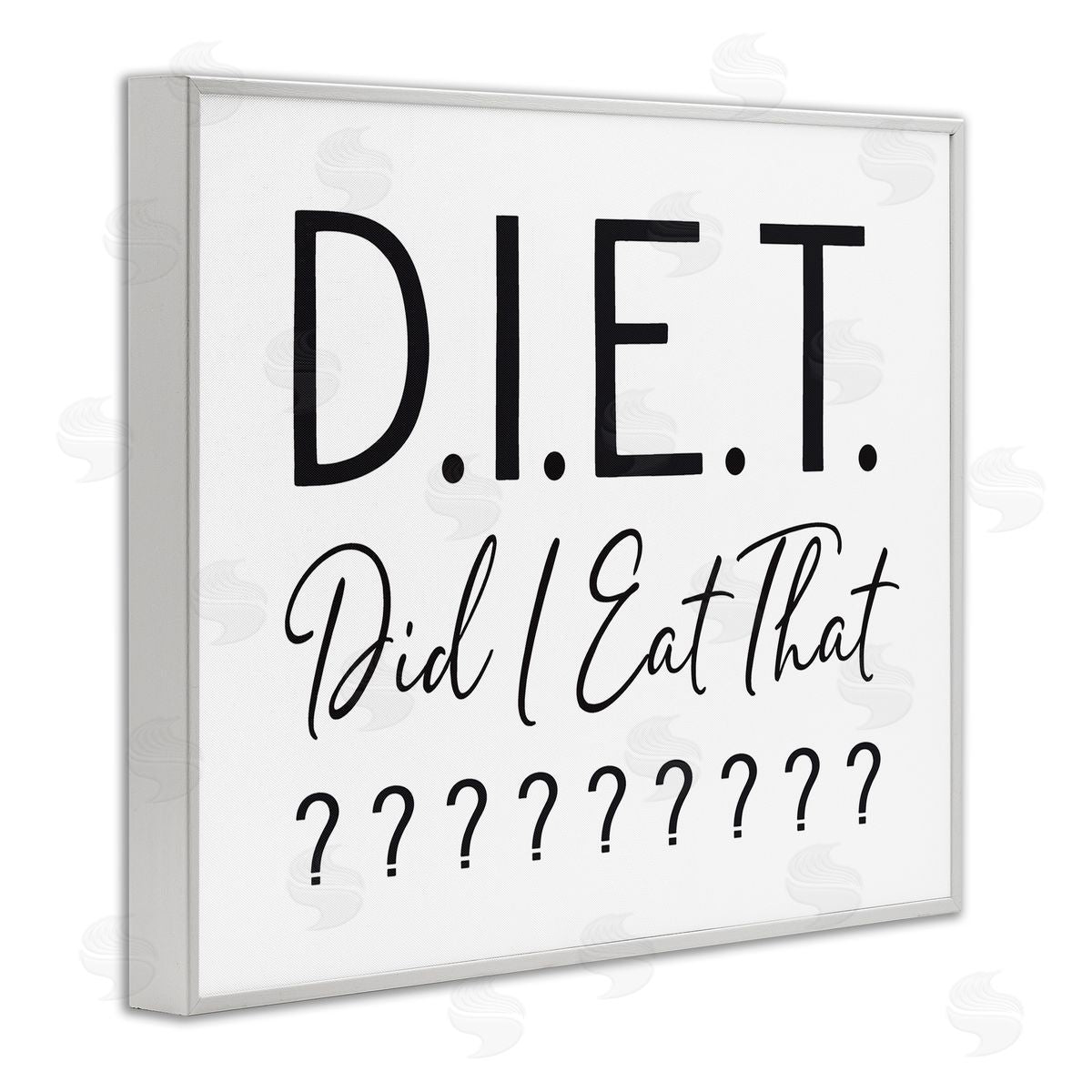 Lettered and Lined Witty Diet Food Phrase Casual Typography Sign White Framed Giclee Wall Art Print