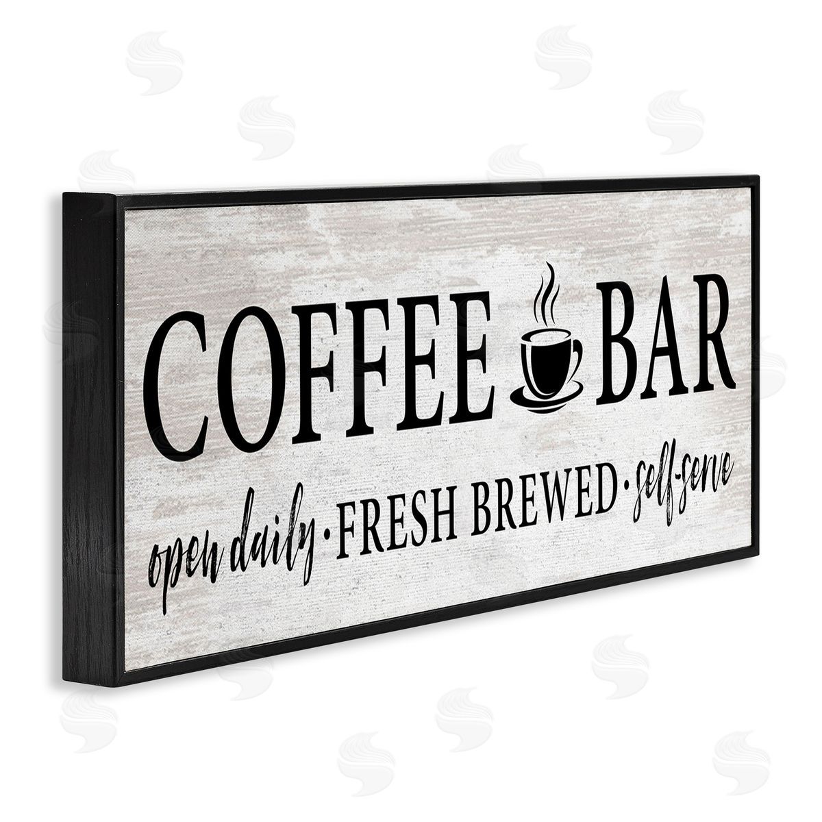 Coffee Bar Cafe Rustic Sign Black Frame Print Wall Art, Home Decor by Lettered and Lined