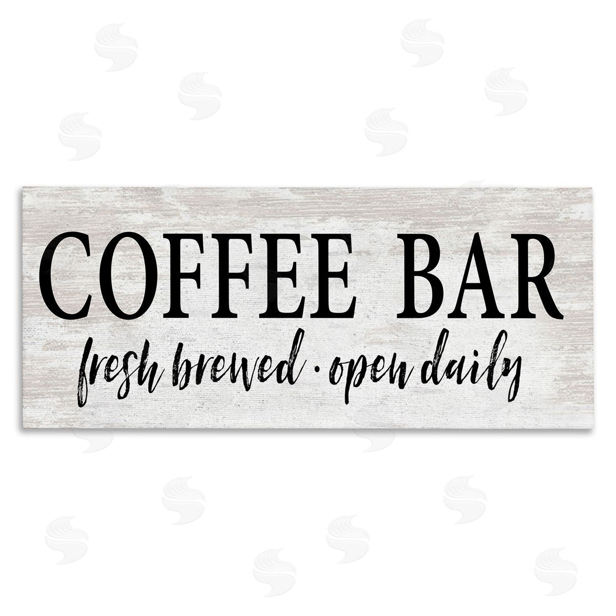 Lettered and Lined Coffe_sidee Bar Open Sign Rustic Grain Pattern