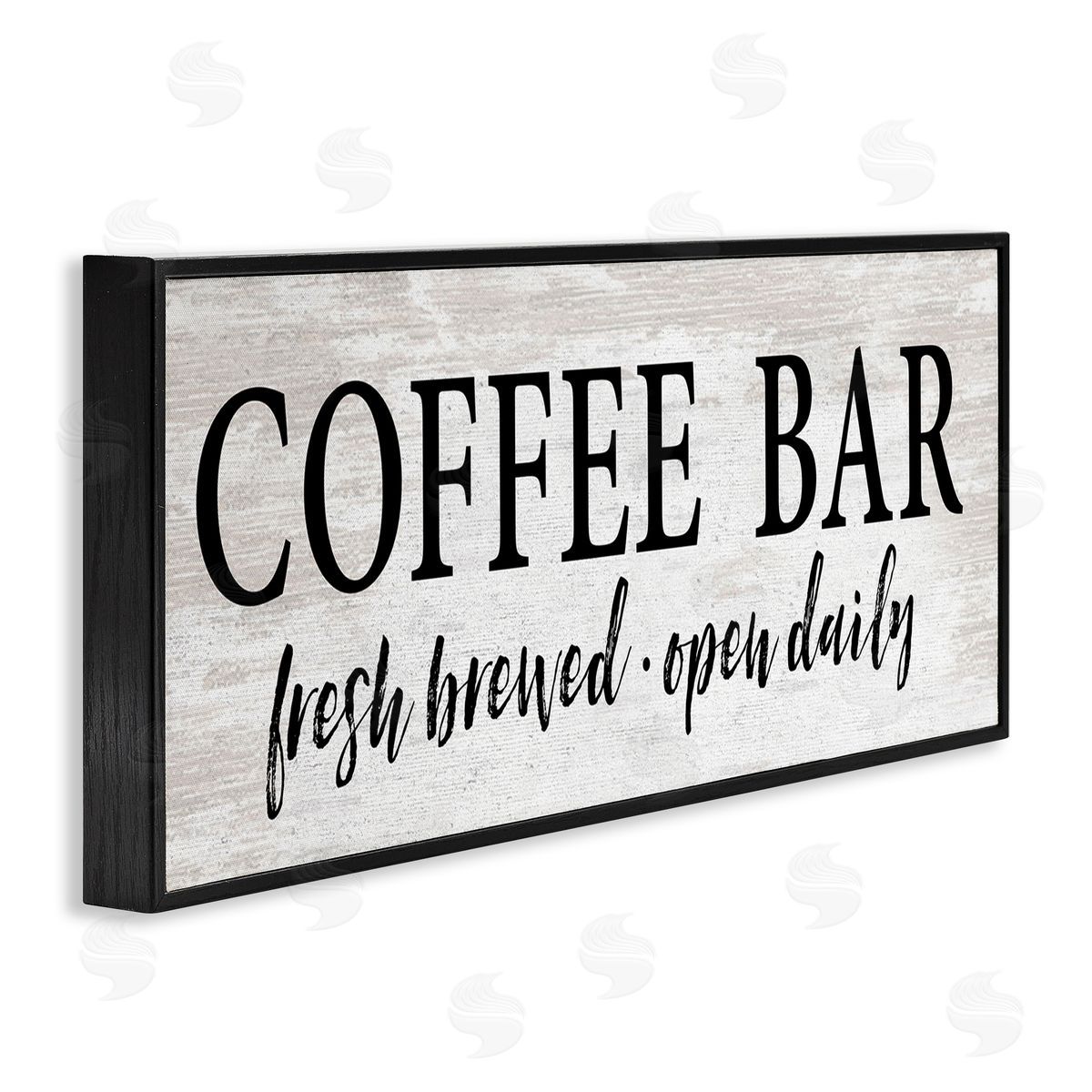 Lettered and Lined Coffe_sidee Bar Open Sign Rustic Grain Pattern