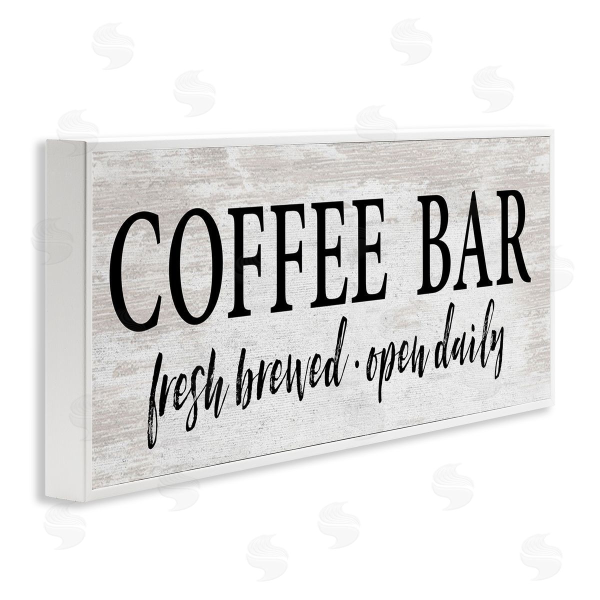 Lettered and Lined Coffe_sidee Bar Open Sign Rustic Grain Pattern