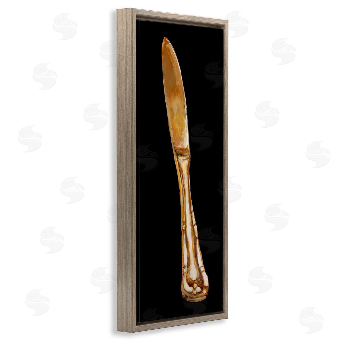 Adolf Llovea Gleaming Silverware Cutlery Painting Black Background