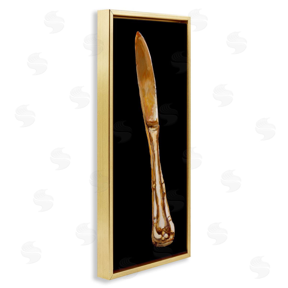 Adolf Llovea Gleaming Silverware Cutlery Painting Black Background