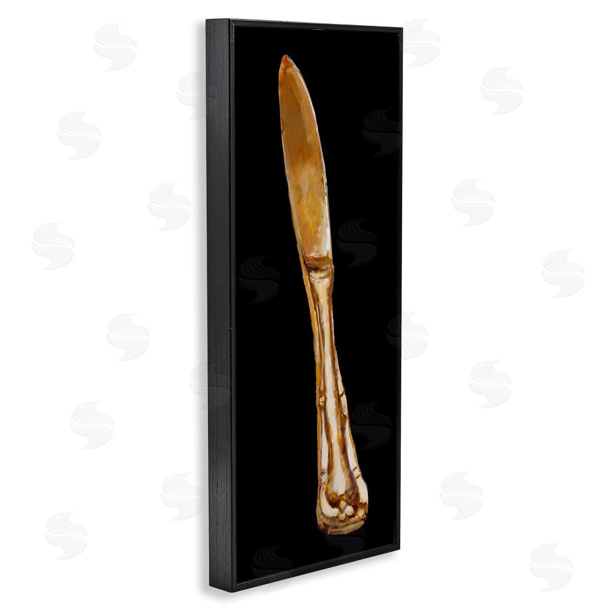 Adolf Llovea Gleaming Silverware Cutlery Painting Black Background