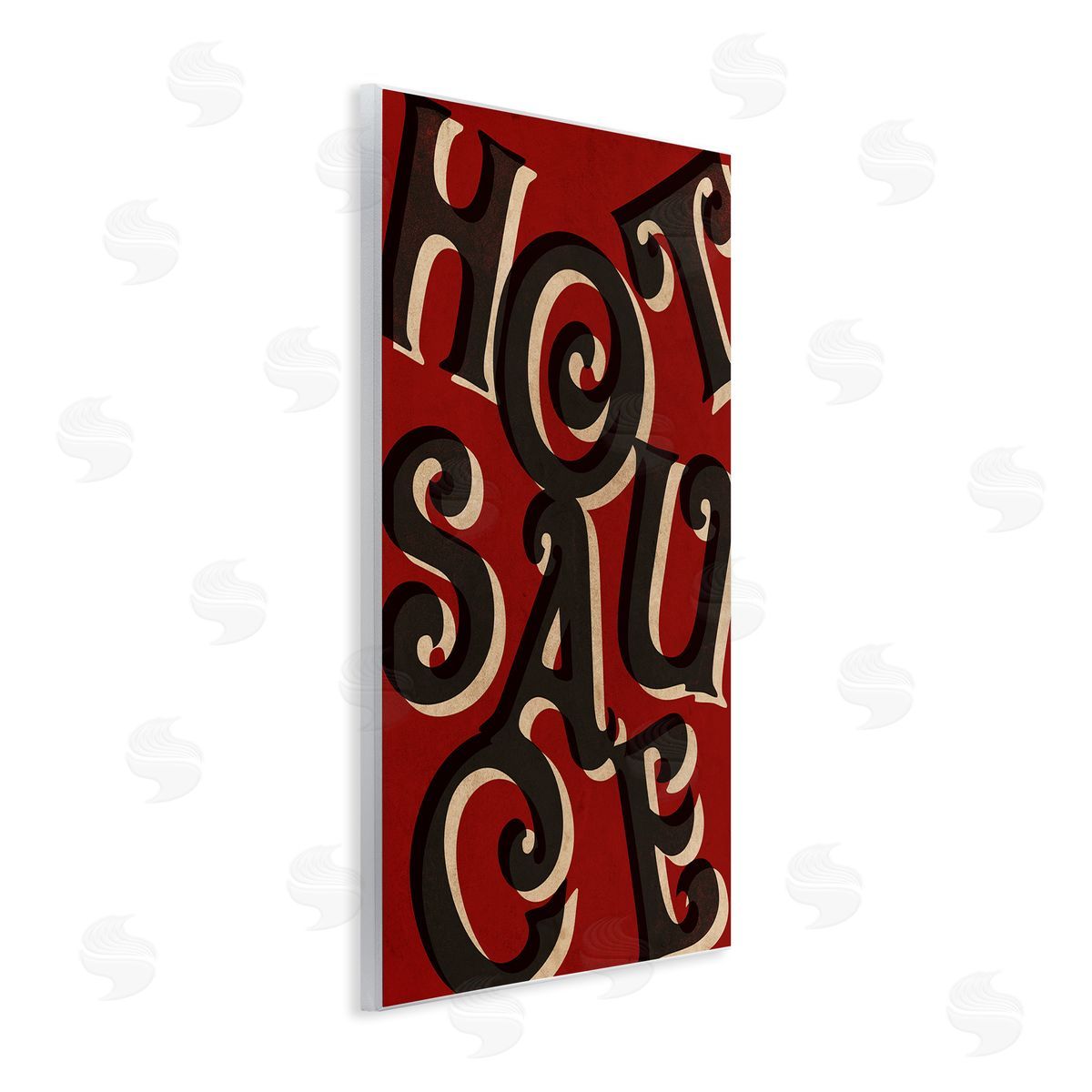 Stupell Studio Hot Sauce Curled Letters Whimsical Typography Sign  Wall Plaque Art Print