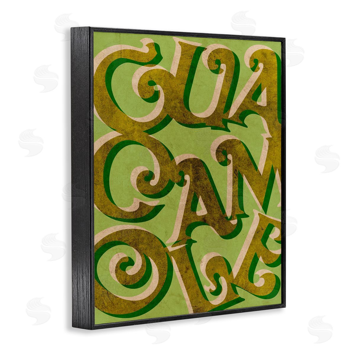 Stupell Studio Whimsical Guacamole Typography Layered Lettering Kitchen Sign Black Framed Giclee Wall Art Print