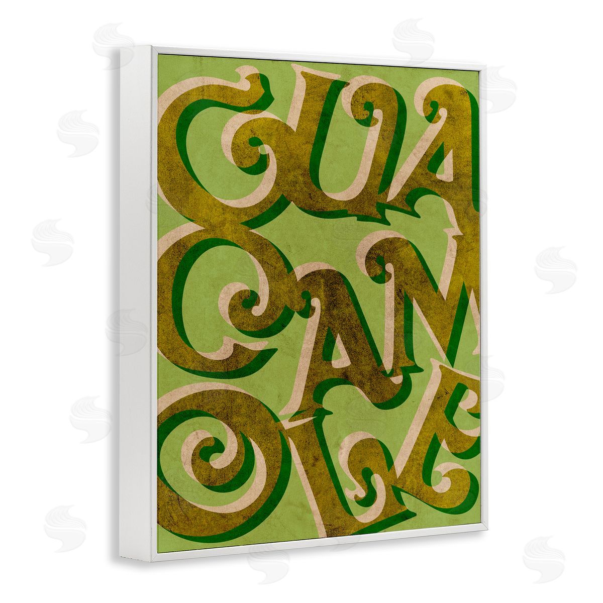 Stupell Studio Whimsical Guacamole Typography Layered Lettering Kitchen Sign White Framed Giclee Wall Art Print