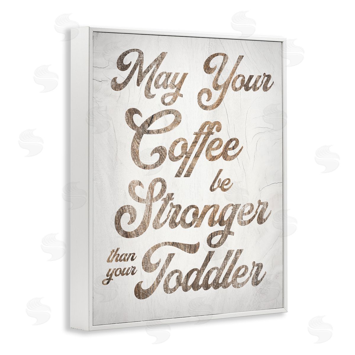 Stupell Studio Strong Coffee Vintage Grain Pattern Kitchen Typography White Framed Giclee Wall Art Print