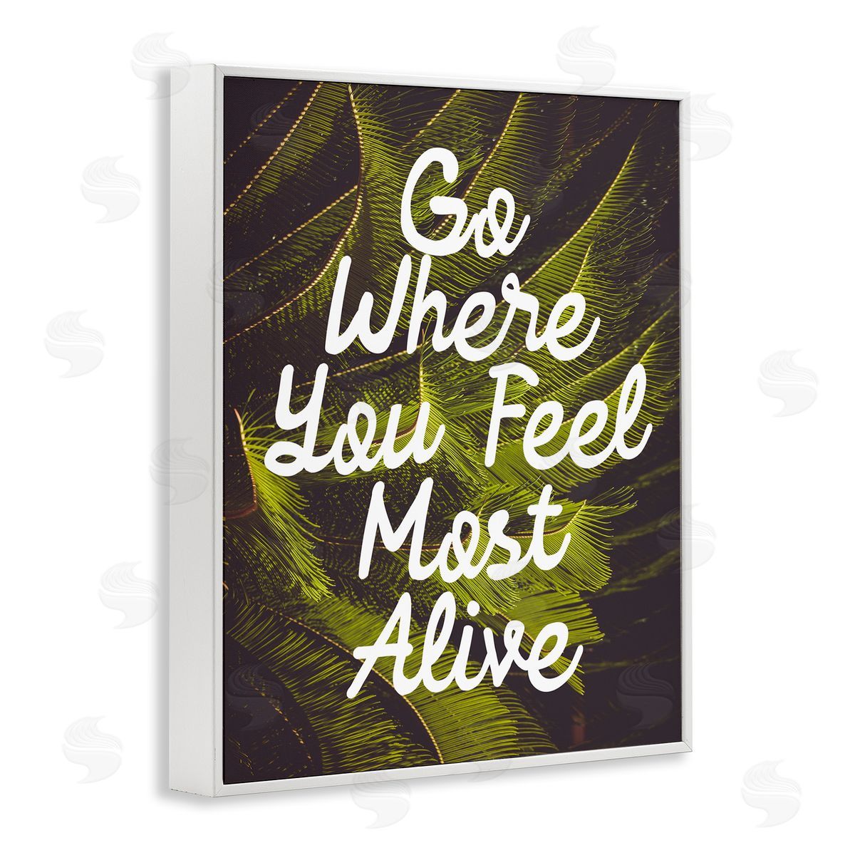 Stupell Studio Encouraging Life Calligraphy Quote Botanical Plant Leaf White Framed Giclee Wall Art Print