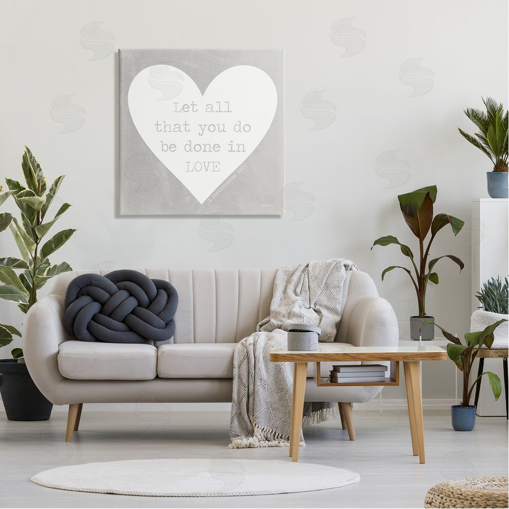 Imperfect Dust Uplifting Religious Quote Bible Verse Heart Shape Canvas Wall Art in Room