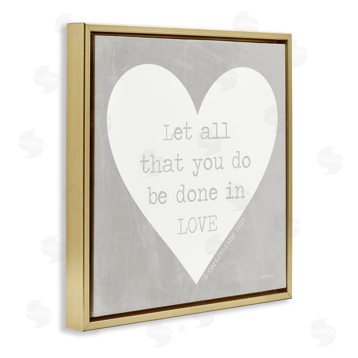 Imperfect Dust Uplifting Religious Quote Bible Verse Heart Shape Gold Floating Frame Canvas Wall Art Print