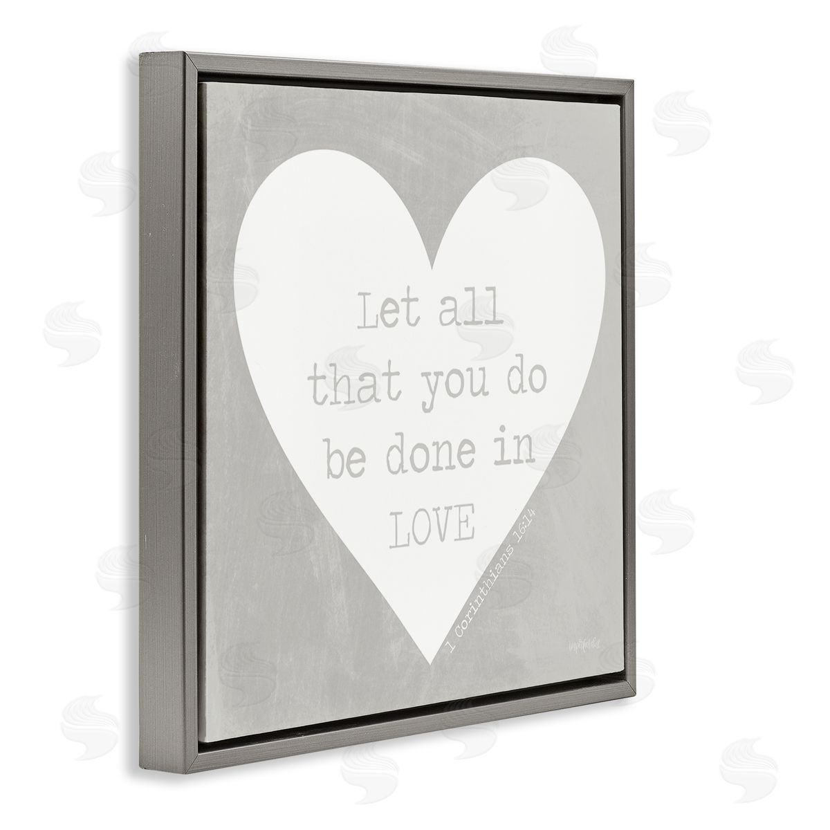 Imperfect Dust Uplifting Religious Quote Bible Verse Heart Shape Gray Floating Frame Canvas Wall Art Print